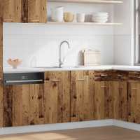 vidaXL Armario bajo fregadero “Lyon” madera ingeniería en color Blanco/Marrón roble/Roble ahumado y más | almacenamiento funcional diseño moderno para baño dormitorio sala - details 9