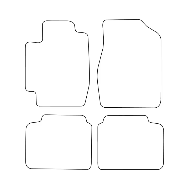 Juego de alfombrillas de terciopelo para Toyota Camry VI 2001-2005 - acabado negro - 1