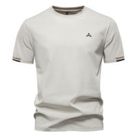 Camiseta Deportiva AIOPEAON Para Hombres De Color Sólido Cuello Redondo Casual De Alta Calidad Tops Ligeros Transpirables Para Verano - details 3