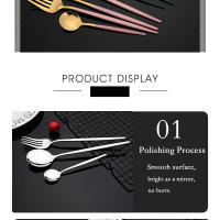 Juego de Vajilla de Cena de Acero Inoxidable Rosa 16pcs Cuchillo, Cuchara, Cubierto - details 8