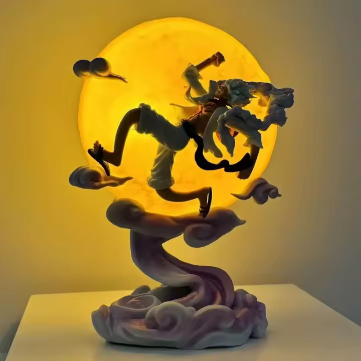 Figura De Acción One Piece Nika Volando Al Luna 5 Gear Luffy Estatua GK De Luz Coleccionable Regalo Ornamento De Juguete Tendencia Unisex - 1