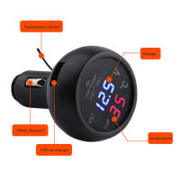 Medidor De Voltaje Y Temperatura Para Coche 3 En 1 LED LCD Dual Display 12V/24V Cargador USB Medidor De Corriente Y Voltaje De Coche - details 7