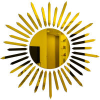 Pegatina De Espejo 3D Para Pared Decorativa Flor Solar Adhesiva Para Decoración De Habitaciones Estilo Aestético Decoración De Sala - details 2
