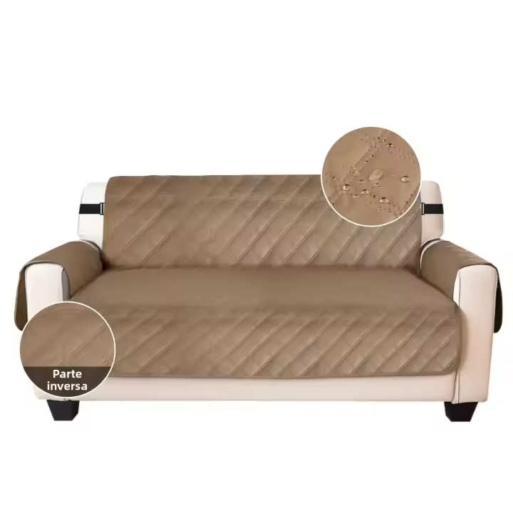 Cubierta De Sofá Impermeable Antideslizante Lavable Protección De Muebles Con Cinta Elástica Ajustable Y Lado BGA Para Hogar Y Mascotas - 1