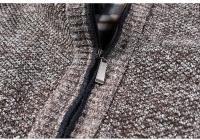 Cardigan De Cuello Alto Para Hombre Con Cremallera Thicken De Algodón Tejido En Jacquard Suéter Grueso Y Caliente Para Otoño Y Invierno Estilo Casual - details 12