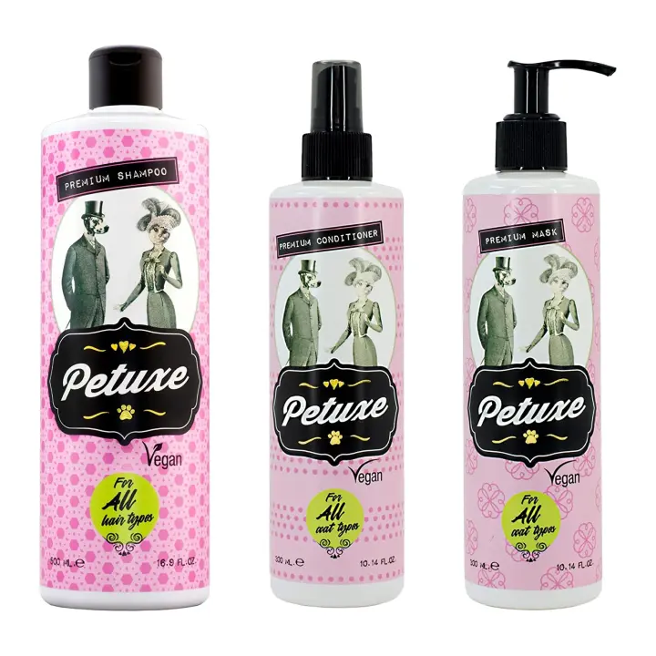 Petuxe Cosmetics Pack Champú, Mascarilla y Acondicionador para Todas las Razas - Cuidado de la Piel de Mascotas - 1