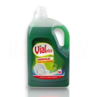 VialPlus Lavavajillas 5 Litros + Regalo Esponja Videla  – Máximo Poder Concentrado con Fórmula Desengrasante Profunda, Fragancia Cítrica y Acción Antibacterias - details 0