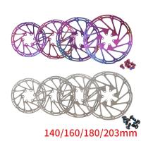Rotas De Freno Para Bicicleta De Montaña Y Carretera Hidráulico Disco Acero Tamaño 140mm 160mm 180mm 203mm Color Plata/Arco Iris - details 0