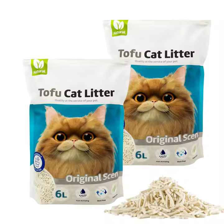 Arena Aglomerante para Gatos Arena de Tofu para Gatos sin Polvo Fácil de Aglomerar Controla los Olores se Lanza en el Inodoro Sabor Original BPS-15454 - 1