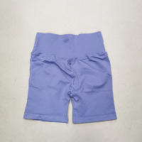 Shorts De Yoga De Cintura Alta Con Control De Abdomen Leggings De Fitness Con Rayas Resistentes Al Agachamiento Shorts De Entrenamiento Sin Costuras - details 3