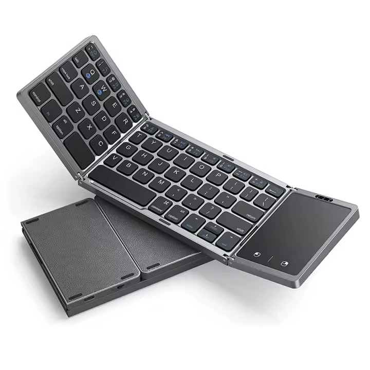 Teclado Inalámbrico Plegable 3-Folding Mini Con Touchpad Bluetooth Dual Para Windows Android IOS iPad Y Teléfono Teclado Para Laptop Y Tablet - 1