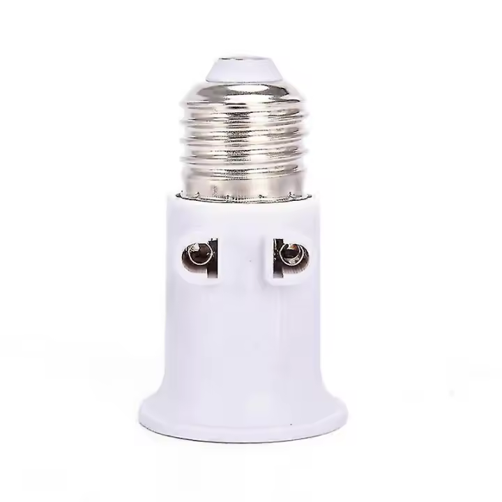 Pbt Ignífugo E27 Bombilla Adaptador Portalámparas Base Socket Conversión Con Enchufe de La Ue - 1