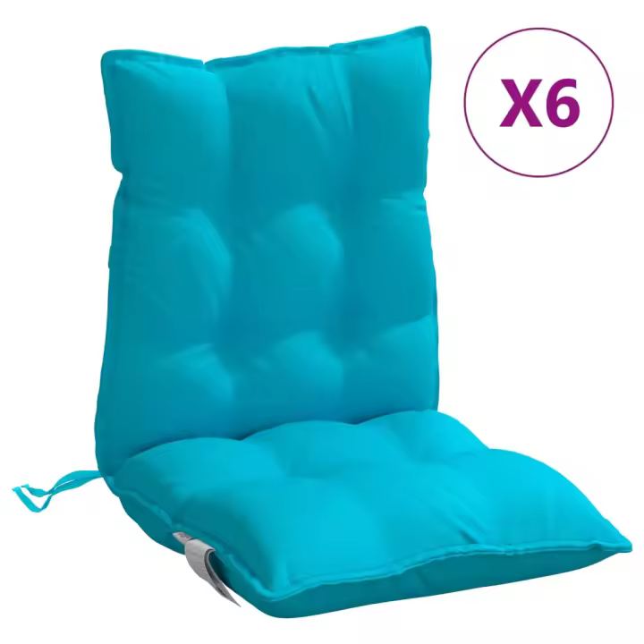 Fundas para Silla con respaldo Bajo 6 UDS lienzo Oxford Turquesa - 1