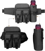 Riñonera táctica con Bolso para botella de Agua, impermeable, de Lona Militar, para correr, senderismo, caminar, andar en bicicleta y ciclismo. - details 1