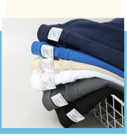 Camiseta De Algodón Puro De Manga Larga 260g Para Hombre Estilo Casual Cuello En V Solido Para Otoño E Invierno Top Suelto Para Pareja - details 8