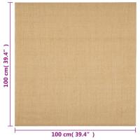 vidaXL Alfombra de sisal natural 100x100 cm Alfombras de área  Alfombra de Piso para Sala de Estar Dormitorio Habitación Salón - details 6