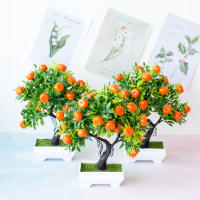 Artesanales Frutas Artificiales Limón Manzana Naranja Decoración De Hogar Potted Plant Bonsái Ornamento De Sala De Estar Árbol Falso De Plástico - details 0
