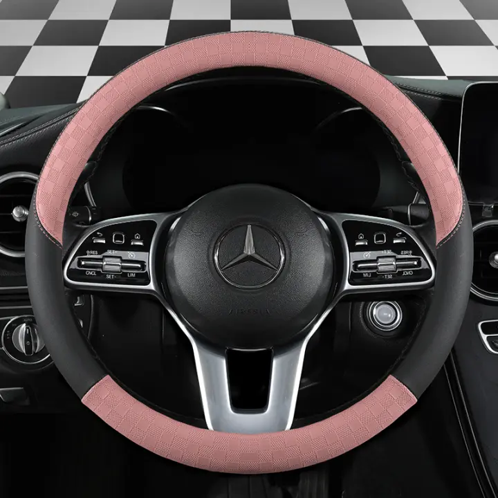 Nueva Funda Para Volante De Coche a Cuadros Cómoda Y Resistente Al Desgaste Antideslizante Fácil De Limpia Universal Para Todas Las Estaciones - 1