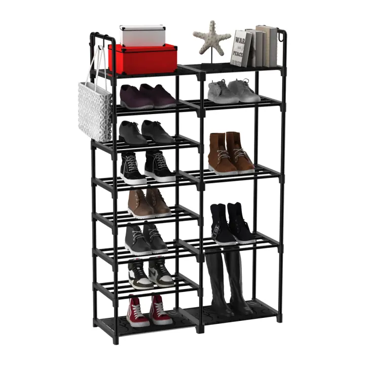 T-lovendo Zapatero de 9 Niveles Almacenamiento de Zapatos Organizador Hasta 30-35 Pares Estante Torre Tubos de Metal con Conectores de Plástico - 1