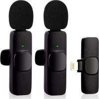 FGNS. Micrófono inalámbrico Lavalier para iPhone iPad 2 transmisores y 1 Receptor con carga , micrófono inalámbrico  Plug-Play para grabación,transmisión en Vivo, Youtube, TikTok, reducción de Ruido Inteligente, sincronización automática - details 1