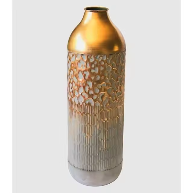 Jarrón metal gris dorado pequeño     -EkilikuaHome - 1