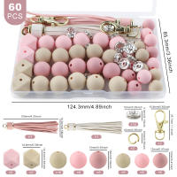 Nuevos 60Pcs/Lote Ganchos De Llave De Cuero Con Borlas De Silicona Y Abalorios Redondos Hexagonales Para Fabricación De Joyas Accesorios Para Pulseras Y Llaveros DIY - details 8