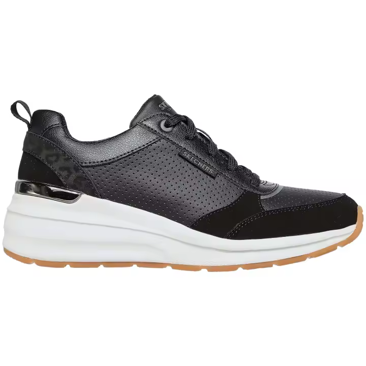 Zapatillas Skechers Perforated Duraleather para mujer en color negro - 1