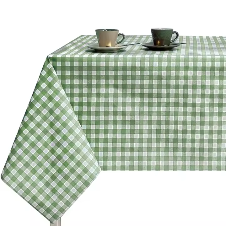 Mantel de tela Antimanchas Vicky para mesa rectangular - Fácil de limpiar, lavable e impermeable - Ideal para hogar interior y exterior-color verde - 1