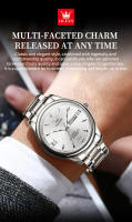 Reloj De Hombre Clásico OLEVS 9806 Escala Romana Con Fecha Y Día De La Semana Acero Inoxidable Resistente Al Agua Para Negocios - details 11
