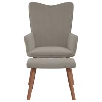 vidaXL Sillón de relax con taburete terciopelo Gris claro, Gris oscuro, Verde oscuro Sillon Dormitorio Sillon Comodos Silla Relax Sillón Sofá - details 5