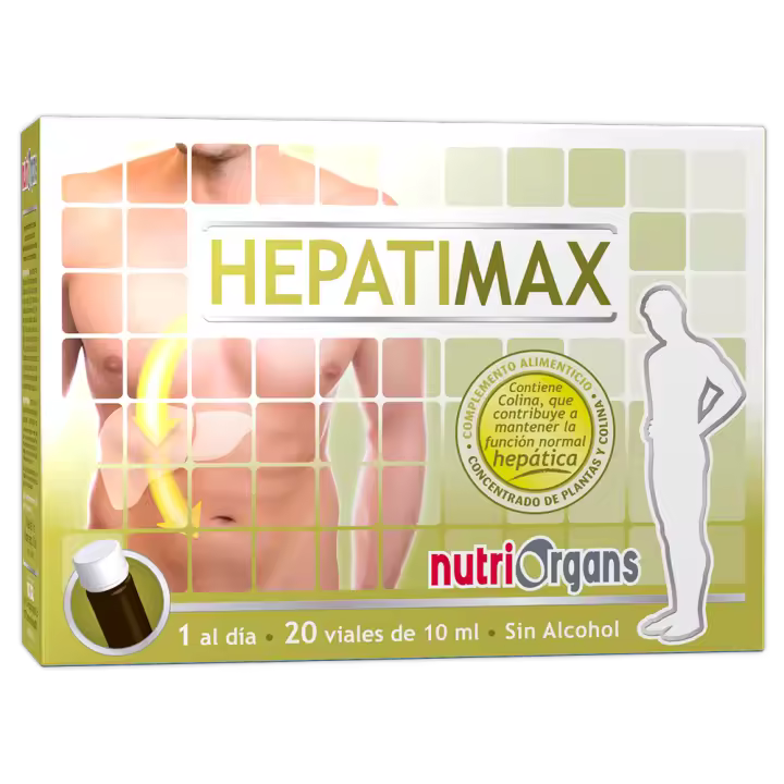 Hepatimax para Limpieza del Hígado - Detox Hígado con Alcachofa, Cardo Mariano y Cúrcuma - Reforzado con Colina - 20 Viales TONGIL - 1