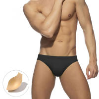 Bragas De Natación Para Hombres Sexy Sólido Low-Waist Con Empuñadura Y Acolchado Shorts De Playa Surfismo Baño Deportivo De Polyester Y Spandex - details 14