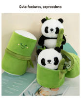 Juguete De Peluche Kawaii Panda En Tubo De Bambú Diseño Reversible Regalo De Día De San Valentín Para Niños Animal De Peluche Reclinable Suave Y Cómodo - details 8