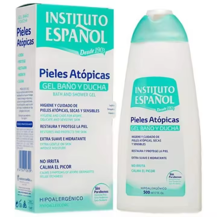 CAJA  6 Unidades Gel de baño para Pieles Atópicas Instituto Español 500ml - 1
