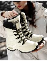 Botas De Invierno Para Mujer Con Peluche Y Plataforma Impermeables Cómodas Para Caminar En Nieve Botas De Tobillo Con Cierre De Lazo - details 2