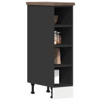 vidaXL Armario inferior de cocina "Riga" contrachapada en color Negro/Gris sonoma | almacenamiento funcional diseño moderno para baño dormitorio sala - details 0
