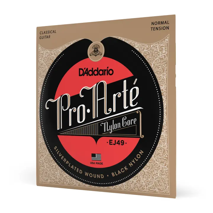 D'Addario EJ49 Pro-Arte Black Nylon Classical Guitar Strings, Normal Tension. Code. EJ49 - 1