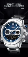 Reloj De Pulsera Deportivo Militar De Lujo NAVIFORCE Para Hombres Con Pantalla Digital Y Analógica Resistente Al Agua Y Al Choque Manos Luminosas Correa De Acero Inoxidable - details 7