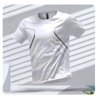 Camiseta De Deporte Para Hombre Quick-drying Y Transpirable Con Mangas Cortas Cuello Redondo Para Actividades Al Aire Libre Y Ejercicio - details 4