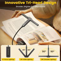 Lámpara De Lectura LED Tri-Head Clip 51 LEDs Recargable USB 1000mAh 4 Colores Luz Nocturna Para Libros Protección Ocular Para Dormitorio - details 3