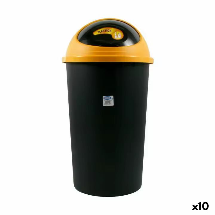 Cubo para la Basura Tontarelli Big hoop Amarillo Negro 50 L (10 Unidades) - 1