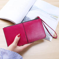 Cartera Larga De Moda Para Mujer En Cuero PU Con Cremallera Monedero Y Portatarjetas Bolsillo Para Teléfono Móvil Y Correa De Muñeca - details 6