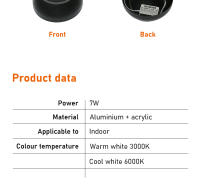 Lámpara De Pared LED Rotativa Para Interior Luz De Noche Para Dormitorio Sala De Estar Pasillo Sofá Iluminación De Fondo Decorativa Para El Hogar Con Espejo - details 3