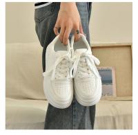Nuevas Zapatillas De Deporte Para Mujer 2024 Cuero PU Blanco Transpirables Zapatos De Plataforma Planos Para Caminar Y Correr - details 8