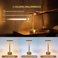Lámpara De Mesa LED Sin Cable Con Recarga USB Retro Portátil Para Restaurante Bar Dimmable Atmosphere Touch Control Color Negro - details 0