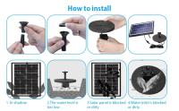 Bomba De Energía Solar 12W Con Boquillas Y Tubo Para Piscina De Pato Jardín Tanque De Peces Fuente DIY Para Jardín - details 10
