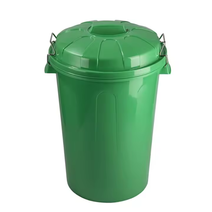 Cubo basura con tapa 100 l verde - 1