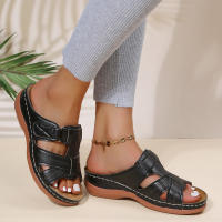 Sandalias De Tobillera Para Mujer 2023 Con Suela Antideslizante Y Plantilla Ortopédica Cremallera Superior De Cuero Genuino Estilo Retro Casual - details 5
