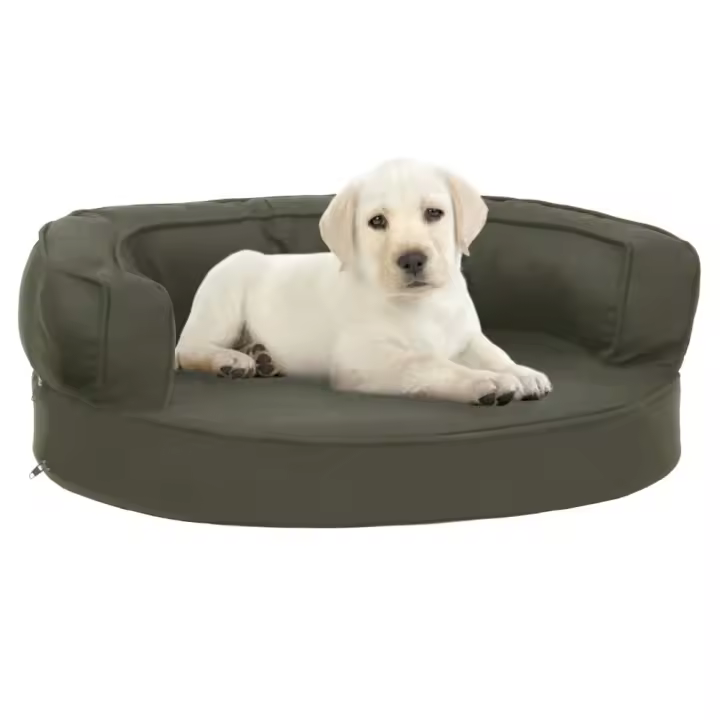 vidaXL COLCHÓN PARA CAMA DE PERRO ERGONÓMICO ASPECTO LINO GRIS 60X42CM - 1