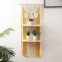 Tapiz tejido de pared de macrame, decoración Boho, 16x39 pulgadas macrame pared arte tejido a mano tapices de pared decoración de pared para sala de estar dormitorio - details 1